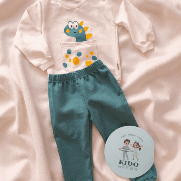 Komplet niemowlęcy z dinozaurem