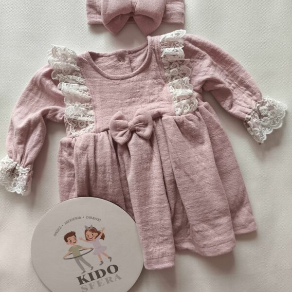 Sukienka dla niemowląt PUDROWY RÓŻ