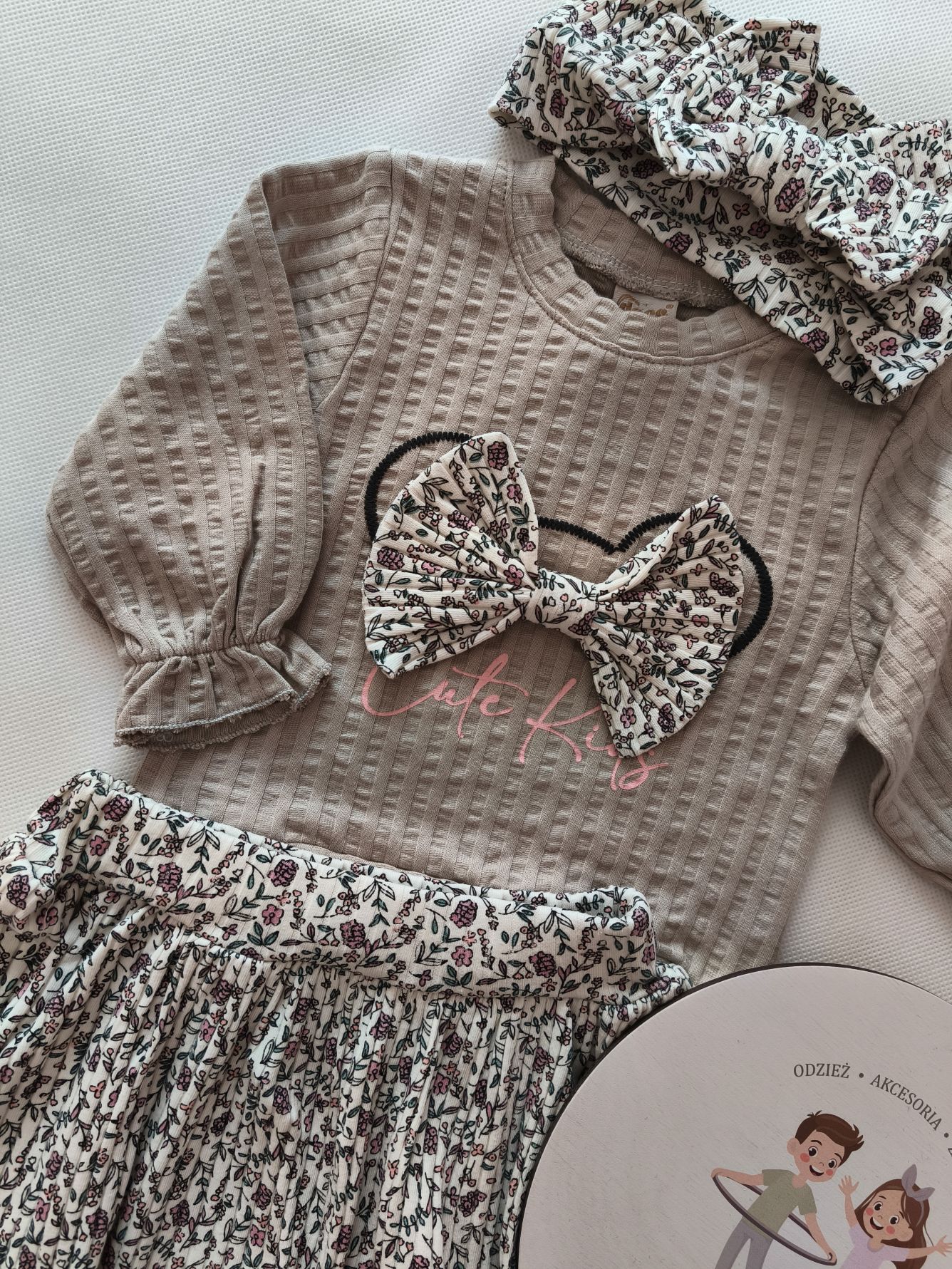 Zestaw Bluzeczka+ Spódnica+ Opaska - obrazek 2