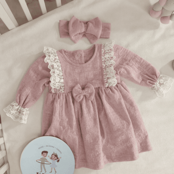 Sukienka dla niemowląt PUDROWY RÓŻ