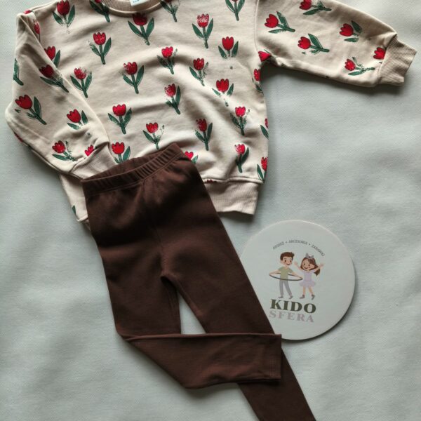 Komplet bluza w tulipany+ leginsy
