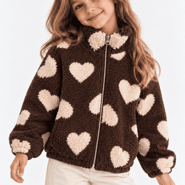 Bluza sherpa ze stójką Coco Hearts